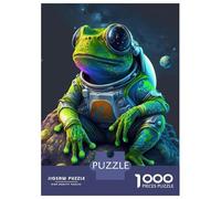 Puzzles De 1000 Pièces pour Adolescents Frog Space Astronaut Puzzle Adulte Jeu Manuel Défi Difficile Cadeaux pour Amis Et Famille 70x50cm/1000pcs