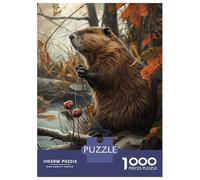 Puzzles De 1000 Pièces pour Adolescents Funny Beaver Catching Fish Puzzles pour Adolescents - Jeu Manuel - Décoration Murale - Défi À Relever 70x50cm/1000pcs