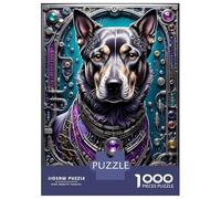 Puzzles De 1000 Pièces pour Adolescents Futuristic Steampunk Dog Puzzle pour Adultes Jeux De Famille Cadeaux pour Femmes Cadeaux Anti-Stress 70x50cm/1000pcs