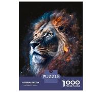 Puzzles De 1000 Pièces pour Adolescents Galaxy Cosmic Lion Face Puzzle pour Adultes Jeux Amusants Améliorent La Mémoire Aide À Exercer Le Cerveau 52x38cm/1000pcs
