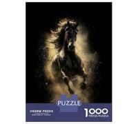 Puzzles De 1000 Pièces pour Adolescents Galloping Horse with Golden Dust Puzzle Adulte Jeu Manuel Améliore La Mémoire Réduit Le Stress Cadeaux 70x50cm/1000pcs