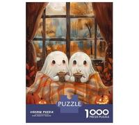 Puzzles De 1000 Pièces pour Adolescents Ghost Couple Cozy Autumn Puzzle pour Adultes Jeu Familial Course De Vitesse Manuelle Cadeaux Uniques pour Anniversaire Et Noël 38x26cm/1000pcs
