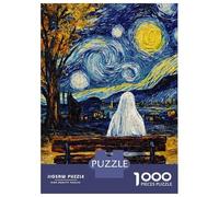 Puzzles De 1000 Pièces pour Adolescents Ghost Starry Night Puzzle Jeux De Famille Décoration Intérieure Cadeaux d'anniversaire Uniques 52x38cm/1000pcs