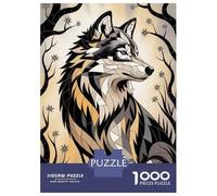 Puzzles De 1000 Pièces pour Adolescents Gilded Mosaic - Turquoise Wolf of Celestial Majesty Puzzle Jeux Relaxants Décoration Murale Cadeaux pour Les Amis Et La Famille 70x50cm/1000pcs