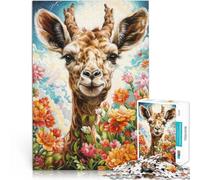 Puzzles de 1000 pièces pour Adolescents Girafe Heureuse Jouet éducatif d'apprentissage Offrir en Cadeau à Toute la Famille 38x26cm
