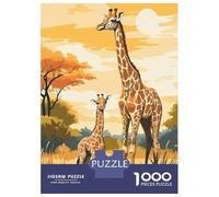 Puzzles De 1000 Pièces pour Adolescents Giraffe Family in Savanna Puzzle À Monter Soi-même, Jouets pour S'amuser en Famille, Cadeau d'anniversaire Ou De Noël 70x50cm/1000pcs
