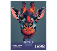 Puzzles De 1000 Pièces pour Adolescents Giraffe Portrait Animal Puzzles pour Adultes - Jeu Difficile Et Stimulant À Terminer 38x26cm/1000pcs
