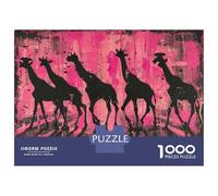 Puzzles De 1000 Pièces pour Adolescents Giraffe Silhouette Art Print Puzzles pour Adolescents, Jouets À Monter Soi-même, Analyse Et Logique, Cadeau d'anniversaire Ou De Noël 38x26cm/1000pcs