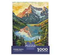 Puzzles De 1000 Pièces pour Adolescents Glacier National Park Landscape Puzzles pour Adolescents Découpe De Précision Stimule Le Cerveau Cadeaux Anti-Stress 38x26cm/1000pcs