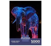 Puzzles De 1000 Pièces Pour Adolescents Glowing Elephant Digital Art Puzzles Pour Adultes Vacances À La Maison Tuer Le Temps Entraîner Son Cerveau Et Ses Mains Cadeau D'anniversaire, Cadeaux De Voyage