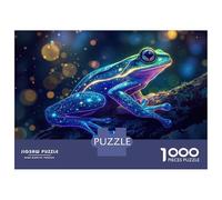 Puzzles De 1000 Pièces pour Adolescents Glowing Neon Frog Artwork Puzzle pour Adultes Jeux Amusants Améliorent La Mémoire Aide À Exercer Le Cerveau 52x38cm/1000pcs