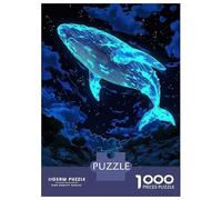 Puzzles De 1000 Pièces pour Adolescents Glowing Whale Above Water, Boy Watching Puzzle pour Adultes Jeux Relaxants Améliorent La Mémoire Cadeaux Anti-Stress 38x26cm/1000pcs