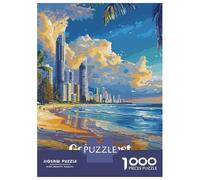 Puzzles De 1000 Pièces pour Adolescents Gold Coast Australia Beach Skyline Puzzle Adulte Jeu Manuel Améliore La Mémoire Réduit Le Stress Cadeaux 70x50cm/1000pcs