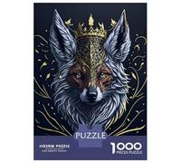 Puzzles De 1000 Pièces pour Adolescents Golden Crown Fox Puzzle pour Adultes Jeux Relaxants Décoration Intérieure Jeu Stimulant Cadeaux 70x50cm/1000pcs