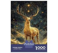 Puzzles De 1000 Pièces pour Adolescents Golden Deer Under Stars Puzzles pour Adolescents, Jouets À Monter Soi-même, Analyse Et Logique, Cadeau d'anniversaire Ou De Noël 70x50cm/1000pcs