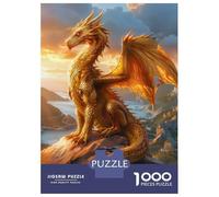 Puzzles De 1000 Pièces pour Adolescents Golden Dragon at Sunset Puzzles pour Adultes, Jouets Anti-Stress, Décoration Murale, Cadeaux d'anniversaire Et Cadeaux Uniques 52x38cm/1000pcs