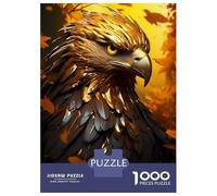 Puzzles De 1000 Pièces pour Adolescents Golden Eagle Bird Head Puzzles pour Adolescents, Jeu De Réflexion Amusant Et Humoristique, Cadeau d'anniversaire Unique 70x50cm/1000pcs