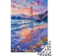 Puzzles De 1000 Pièces pour Adolescents Golden Gate Bridge Sunset-21 Puzzles pour Adolescents : Un Jeu Éducatif Amusant Et Humoristique, Un Défi Intellectuel 70x50cm/1000pcs