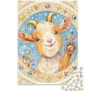 Puzzles De 1000 Pièces pour Adolescents Golden Goat Illustration Puzzles pour Adultes, Jeu Familial, Assemblage De Motifs, Cadeaux d'anniversaire Uniques 52x38cm/1000pcs