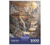 Puzzles De 1000 Pièces pour Adolescents Golden Japanese Zen Haven Puzzle Adulte Jeu Manuel Amusant Et Humoristique Cadeau Anti-Stress 70x50cm/1000pcs