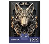 Puzzles De 1000 Pièces pour Adolescents Golden King Wolf Elegant Puzzle pour Adultes Jeux De Famille Cadeaux pour Femmes Cadeaux Anti-Stress 52x38cm/1000pcs