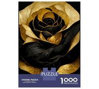 Puzzles De 1000 Pièces pour Adolescents Golden Noir Rose Puzzle Jeux De Famille Décoration Intérieure Cadeaux d'anniversaire Uniques 38x26cm/1000pcs