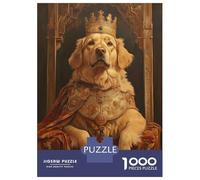 Puzzles De 1000 Pièces pour Adolescents Golden Retriever King Puzzles pour Adolescents, Jeu De Réflexion Amusant Et Humoristique, Cadeau d'anniversaire Unique 70x50cm/1000pcs