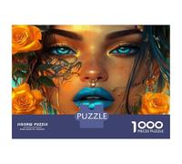 Puzzles De 1000 Pièces pour Adolescents Golden Rose Fantasy Artwork Puzzles pour Adultes Améliorent La Mémoire Casse-tête Difficile Et Stimulant Jeux De Réflexion en Famille 38x26cm/1000pcs