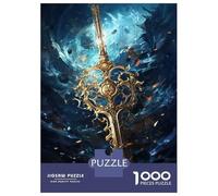 Puzzles De 1000 Pièces pour Adolescents Golden Sword Fantasy Artwork Puzzle Jeux Relaxants Cadeau d'anniversaire Cadeaux Anti-Stress 70x50cm/1000pcs