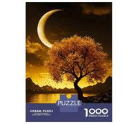 Puzzles De 1000 Pièces pour Adolescents Golden Tree Under Crescent Moon Puzzles pour Adolescents - Jeu Manuel pour Améliorer La Mémoire - Cadeaux pour Les Amis Et La Famille 38x26cm/1000pcs