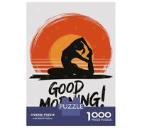 Puzzles De 1000 Pièces pour Adolescents Good Morning Yoga Silhouette Puzzles pour Adolescents, Jouets Anti-Stress, Cadeaux pour Femmes, Cadeaux Anti-Stress 52x38cm/1000pcs