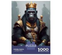 Puzzles De 1000 Pièces pour Adolescents Gorilla Charming Puzzles pour Adolescents Jeux Relaxants Course De Vitesse des Mains Aide À Stimuler Le Cerveau 38x26cm/1000pcs