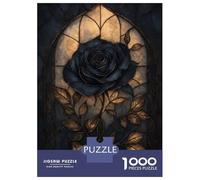 Puzzles De 1000 Pièces Pour Adolescents Gothic Rose Stained Glass Puzzles Pour Adultes Vacances À La Maison Tuer Le Temps Entraîner Son Cerveau Et Ses Mains Cadeau D'anniversaire, Cadeaux De Voyage, 3