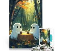 Puzzles de 1000 pièces pour Adolescents Goûter fantôme d'halloween Activité familiale est idéal comme Cadeau pour Toute la Famille 38x26cm