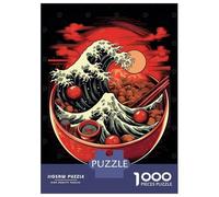 Puzzles De 1000 Pièces pour Adolescents Great Wave of Ramen Puzzles pour Adultes Jeux Relaxants Course De Vitesse Manuelle Cadeaux Anti-Stress 38x26cm/1000pcs
