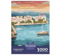 Puzzles De 1000 Pièces pour Adolescents Greece Travel Puzzles pour Adolescents Vacances À La Maison Tuer Le Temps Stimuler Le Cerveau Amusant en Famille Et Soirée Jeux 52x38cm/1000pcs