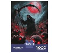 Puzzles De 1000 Pièces pour Adolescents Grim Reaper and Hellhounds Puzzle pour Adultes Jeu Familial Course De Vitesse Manuelle Cadeaux Uniques pour Anniversaire Et Noël 38x26cm/1000pcs