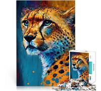 Puzzles de 1000 pièces pour Adolescents Guépard Aidez Le Cerveau à exercer des Jouets addictifs pour cultiver la Patience Une œuvre d'art 38x26cm