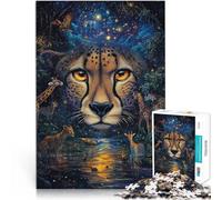 Puzzles de 1000 pièces pour Adolescents Guépard Fantastique Jouets de Divertissement Familial Une œuvre d'art 52x38cm