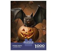 Puzzles De 1000 Pièces pour Adolescents Halloween Pumpkin and Bat Puzzles pour Adolescents, Jouets À Monter Soi-même, Analyse Et Logique, Cadeau d'anniversaire Ou De Noël 38x26cm/1000pcs