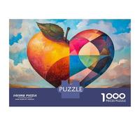 Puzzles De 1000 Pièces pour Adolescents Heart-Shaped Apple Painting Puzzle pour Adultes Jouet Décoration Murale Défi Difficile À Compléter 70x50cm/1000pcs