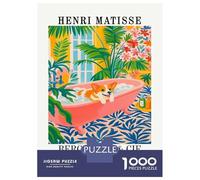 Puzzles De 1000 Pièces pour Adolescents Henri Matisse Corgi Bath Art Print Puzzle pour Adolescents Améliore La Mémoire Stimulant À Compléter Apprentissage Jouets Éducatifs 70x50cm/1000pcs
