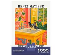 Puzzles De 1000 Pièces pour Adolescents Henri Matisse Dog in Sink Painting Puzzles pour Adolescents, Jouet, Décoration Murale, Décoration Intérieure, Cadeaux Anti-Stress 70x50cm/1000pcs