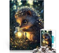 Puzzles de 1000 pièces pour Adolescents Hérisson avec Un Bocal à lucioles défi éducatif Renforcer l'amour Entre Les Couples 38x26cm