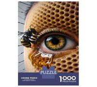 Puzzles De 1000 Pièces pour Adolescents Honeycomb Face with Bee Puzzles pour Adolescents, Jeu De Réflexion, Une Œuvre d'art, Activités Amusantes À La Maison, 70x50cm/1000pcs