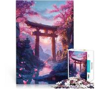 Puzzles de 1000 pièces pour Adolescents Horizon Tranquille de Torii Jeu Stimulant avec des pièces de Formes aléatoires entièrement imbriquées 50x70cm