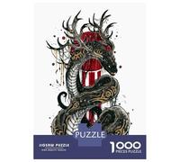Puzzles De 1000 Pièces pour Adolescents Horned Serpent Puzzle Jeux Relaxants Décoration Murale Cadeaux pour Les Amis Et La Famille 70x50cm/1000pcs