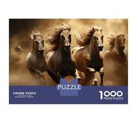 Puzzles De 1000 Pièces pour Adolescents Horses Running Wild in Dust Storm Puzzle Jeux Relaxants Cadeau d'anniversaire Cadeaux Anti-Stress 70x50cm/1000pcs