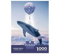 Puzzles De 1000 Pièces pour Adolescents Hot Air Balloon Whale Puzzle Adulte Anti-Stress, Jeu De Vitesse, Défi Éducatif 38x26cm/1000pcs