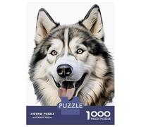 Puzzles De 1000 Pièces pour Adolescents Husky Portrait Puzzles pour Adolescents, Jeu De Réflexion Amusant Et Humoristique, Cadeau d'anniversaire Unique 70x50cm/1000pcs